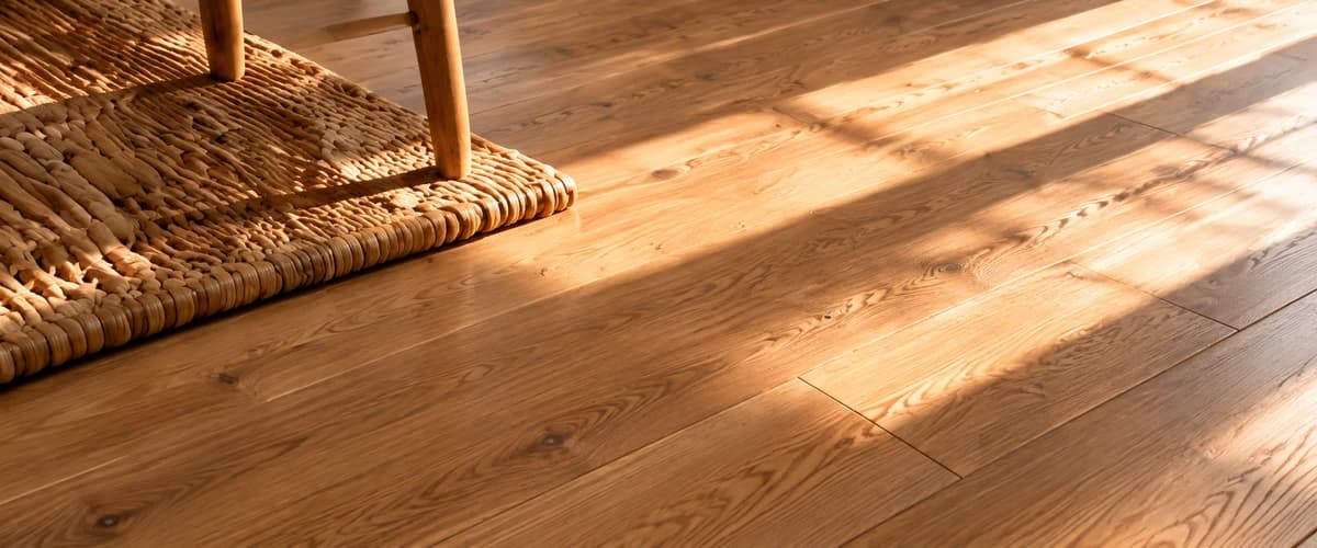 The warmth and grain of the existing oak floor